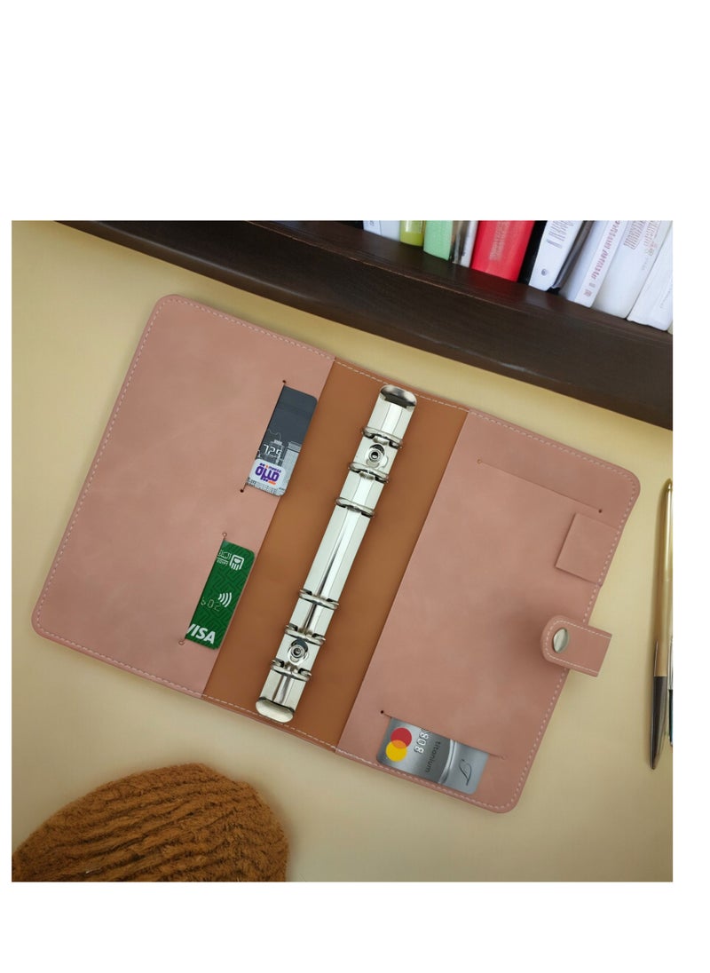 Generic - Money and Card Wallet - Leather Binder Flap Wallet A6 Size with Snap Button Closure (Simone) - Image 1