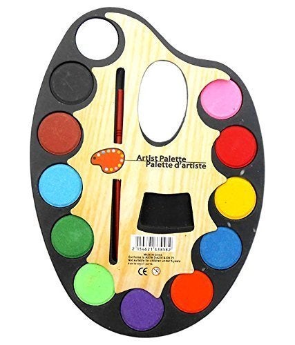 4AJ BAZAAR Watercolor Pallet Set for Return Gifts for Kids Birthday Party (Black, Pack of 6) - Image 1