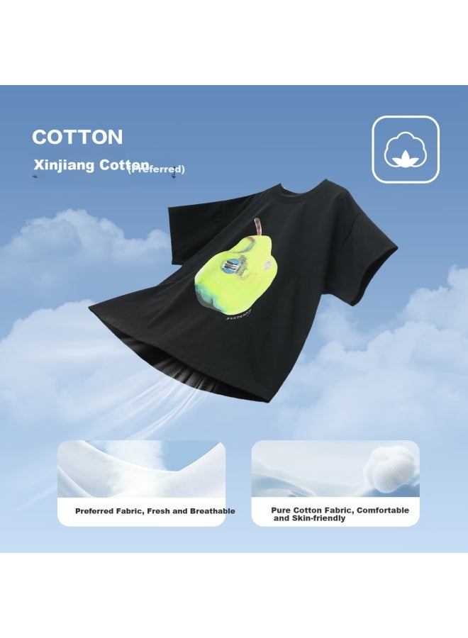 Luson Chen Dazhu Uni Short Sleeve T-shirt Xinjiang Cotton Summer New Cool Feeling Half Sleeve Boys Big Kids Top - Image 1