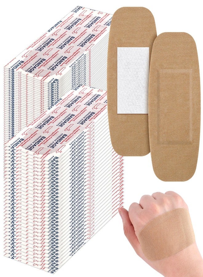 Sinmoe 200 Pcs Large Bandages Bulk Big Flexible Adhesive Wound Care Fabric Bandages for Care and Protect Wounds, 2 x 4 Inch - Image 1