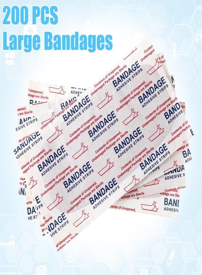 Sinmoe 200 Pcs Large Bandages Bulk Big Flexible Adhesive Wound Care Fabric Bandages for Care and Protect Wounds, 2 x 4 Inch - Image 2