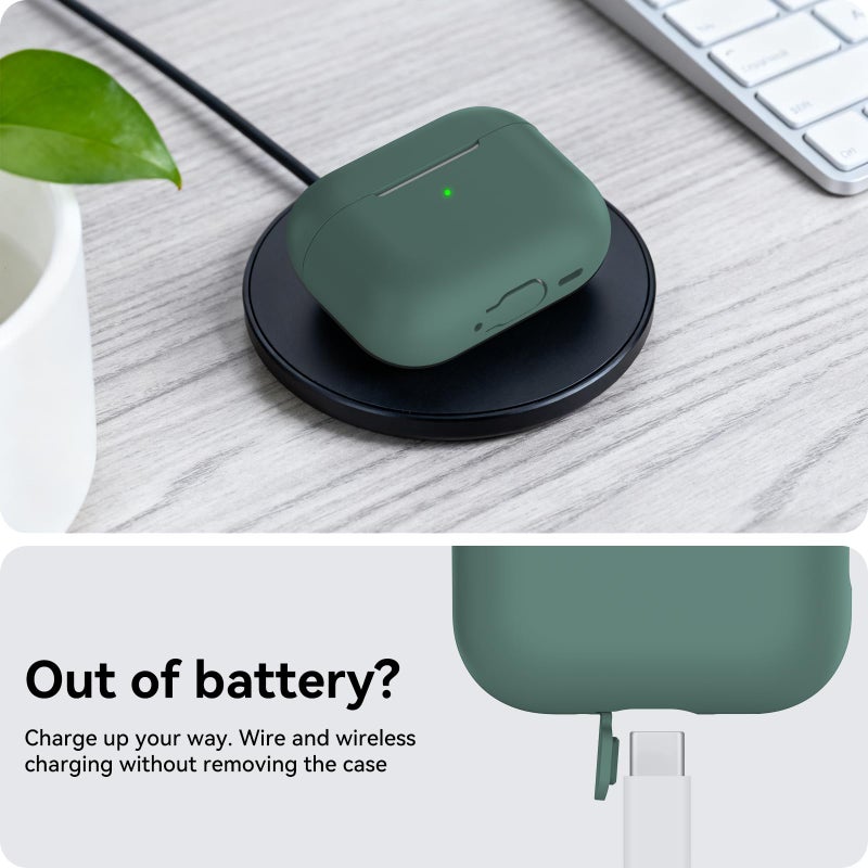 AhaStyle AirPods Pro 3 Case Cover (2025) with Cleaning Kit Soft Silicone AirPods Pro 3rd Generation Case with Lanyard Full Body Shockproof Cover Skin for Apple AirPods Pro 3rd Gen 2025 - Image 5