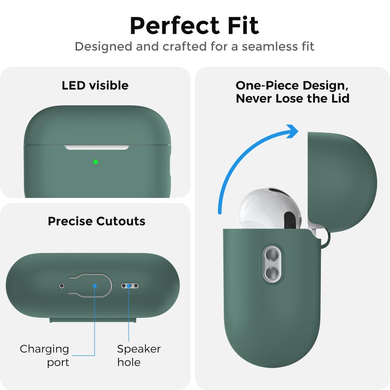AhaStyle AirPods Pro 3 Case Cover (2025) with Cleaning Kit Soft Silicone AirPods Pro 3rd Generation Case with Lanyard Full Body Shockproof Cover Skin for Apple AirPods Pro 3rd Gen 2025 - Image 3