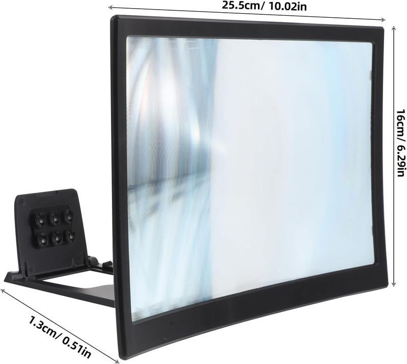 12-Inch Curved Mobile Screen Magnifier Stand for Cell Phones Phone Video Amplifier with Portable Holder Suitable for Teens and Adults for Watching Movies and Gaming - Image 2