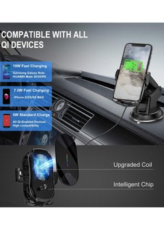 Generic Wireless Car Charger Mount, Auto-Clamping Qi 10W 7.5W Fast Charging Car Phone Holder Air Vent Compatible withiPhone11/11Pro/11ProMax/XSMax/XS/X/8/8 (GOLD)  - Image 2
