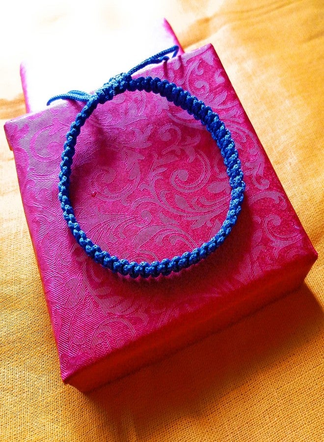 Jyokrish Handmade Adjustable Blue Thread Knot Bracelet for Unisex |Boys| Men | Girls |Women | Bracelet for adult |Free Size |Pack of 1| Friendship Band |Rakhi |bandhan… - Image 5