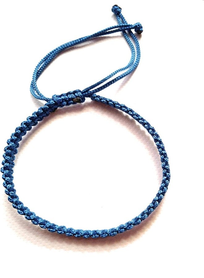 Jyokrish Handmade Adjustable Blue Thread Knot Bracelet for Unisex |Boys| Men | Girls |Women | Bracelet for adult |Free Size |Pack of 1| Friendship Band |Rakhi |bandhan… - Image 2