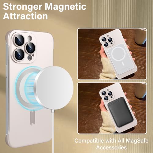 Omio Magnetic Slim Case for iPhone 16 Pro Max Compatible with MagSafe, Matte PC Ultra-Thin Bumper Frameless Borderless Minimalist Design with Camera Lens Protector for Men Women, Desert Titanium - Image 4
