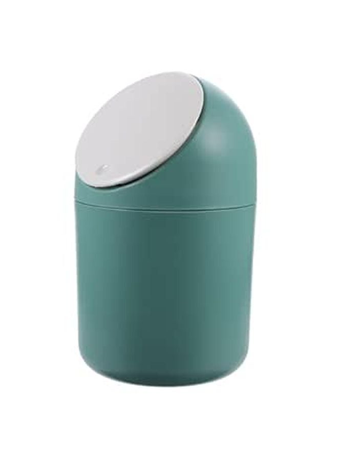 Green Push Open Mini Desktop Waste Bin With Lid 12 5x12 5x20cm For Office Home - Image 1