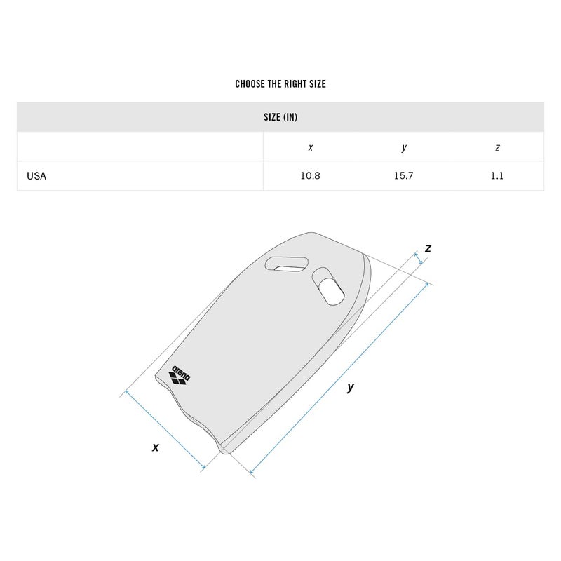 Arena Unisex Adult Swim Kickboard for Men and Women Swimming Training Aid Foam Boogie Board Pool Floats Exercise Equipment, Silver - Image 3