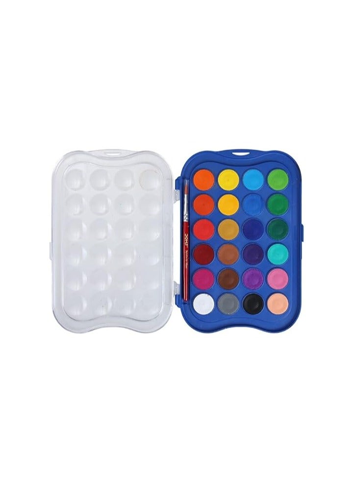 دومس دومز 24 قطعة كيك ألوان مائية (23 ملم) + 1 قطعة. فرشاة - Image 3