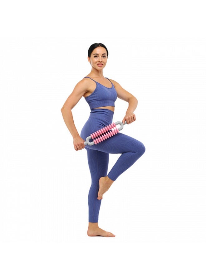 عصا تدليك العضلات مزدوجة الأسطوانات - أداة مساج يدوية لتخفيف آلام الظهر والساقين والرقبة - رولر للياقة البدنية واليوجا والاستشفاء العضلي - متوفرة بعدة ألوان. - Image 4