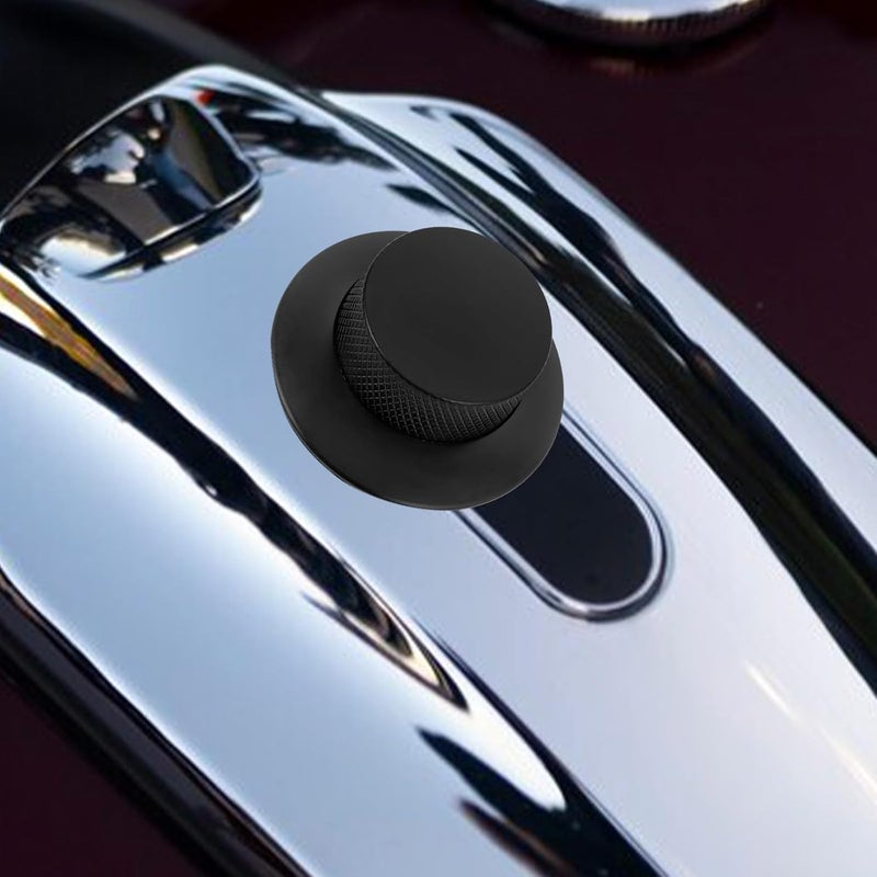Motorcycle Fuel Gas Tank Cap Replacement Chrome Alloy Pop-up Gas Cap Lid Black Compatible with Modified Motorcycles Fuel System Parts - Image 3
