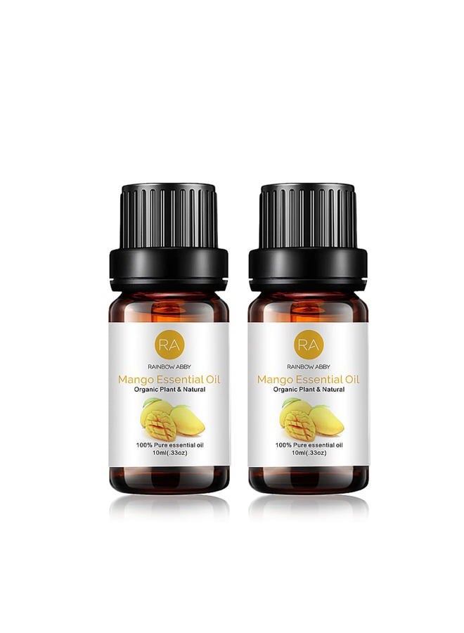 Rainbow Abby 2-Pack Mango Essential Oil, 100% Pure Organic Natural Aromatherapy Mango Oil for Diffuser, Massage, Yoga, Meditation - Image 1