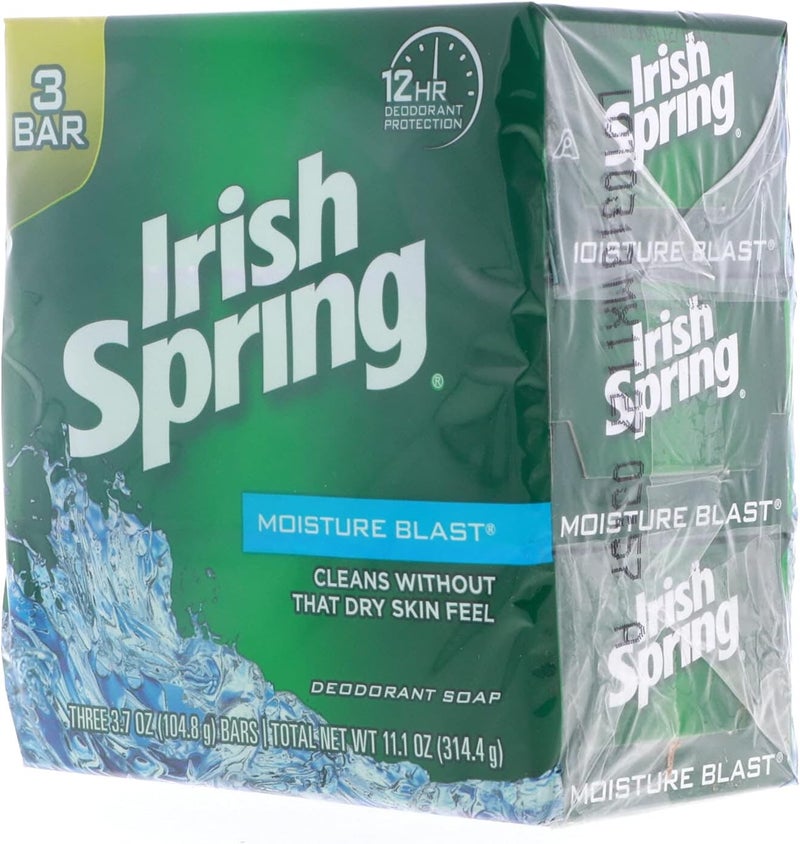 Irish Spring Deodorant Soap Moisture Blast - 3 Bars (3.75 oz each) - Total 11.1 oz - Image 2