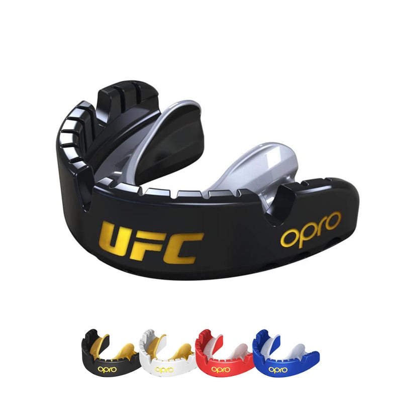 OPRO UFC Gold Level Braces Mouth Guard – Moldable Mouthguard for Superior Comfort and Fit for Boxing, Rugby, Hockey, MMA, & BJJ – Adults & Youth Mouthpiece with Mouth Guard Case Included (Black) - Image 1