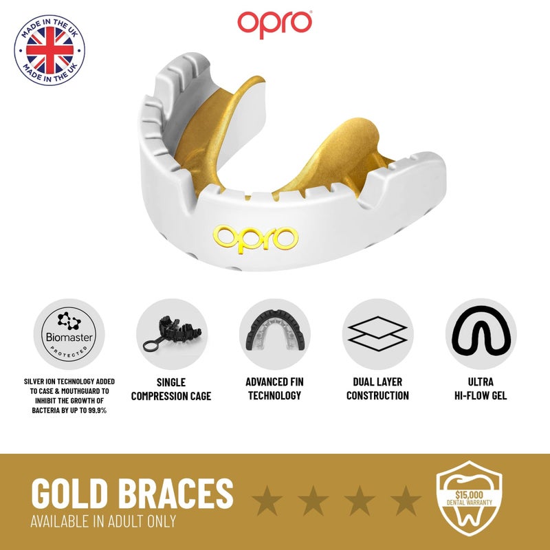 OPRO UFC Gold Level Braces Mouth Guard – Moldable Mouthguard for Superior Comfort and Fit for Boxing, Rugby, Hockey, MMA, & BJJ – Adults & Youth Mouthpiece with Mouth Guard Case Included (Black) - Image 3