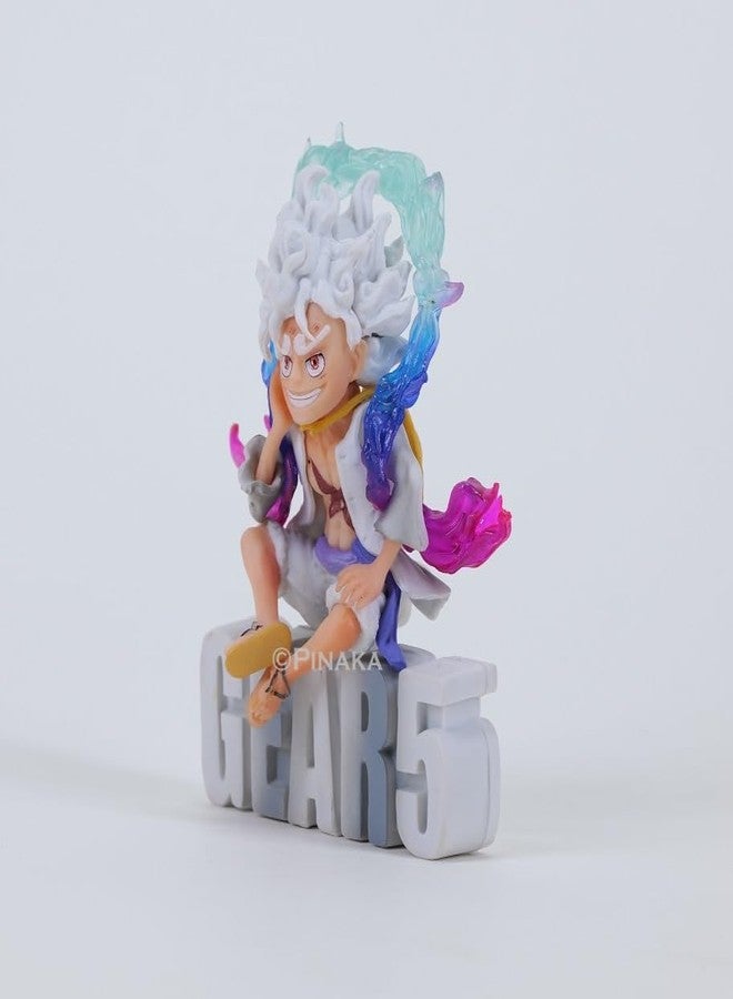 PINAKA Luffy Gear 5 Sitting On Name Anime Action Figure for Collection Figurine Figure - Image 3