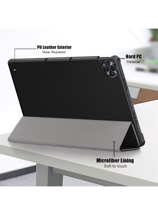 Case For Realme Pad 2 11.5" 2023, Multi-Viewing Angles, All New PU Leather Cover with Stand Function Feature, Slim Flip Case (black) - Image 5