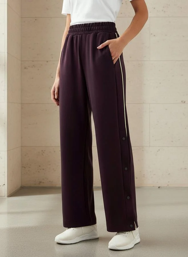 Splash Active Women Regular Fit Joggers with Button Detail