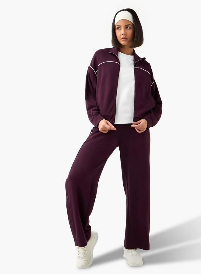 Splash Active Women Regular Fit Joggers with Button Detail