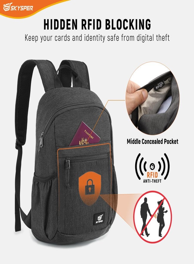 SKYSPER Anti Theft Hiking Backpack, 20L RFID Packable Travel Daypack, Lightweight Foldable Back Pack for Walking Daytrip - Image 2