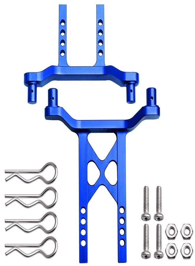 Hobbyfire Metal Aluminum Front & Rear Body Mounts Posts for 1/18 Traxxas LaTrax Teton SST, Replace Parts 7615 (Blue) - Image 1