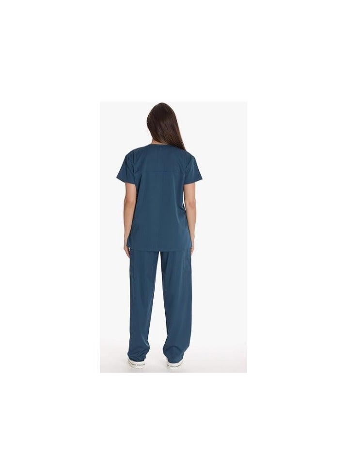 Shein Women's Plain Scrub Set, Top and Pants - Image 3