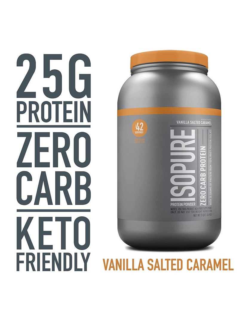 Isopure بروتين أيزو بيور زيرو كارب، فانيليا، كراميل مملح، 3 جنيه - Image 2