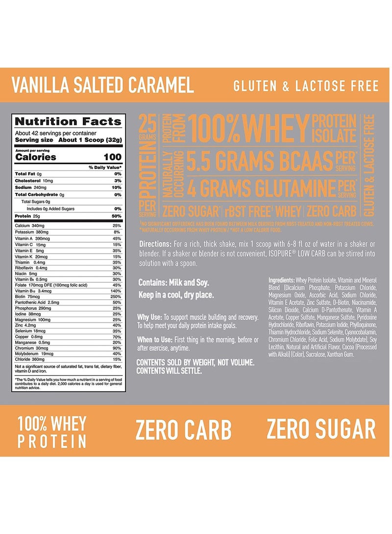 Isopure بروتين أيزو بيور زيرو كارب، فانيليا، كراميل مملح، 3 جنيه - Image 3