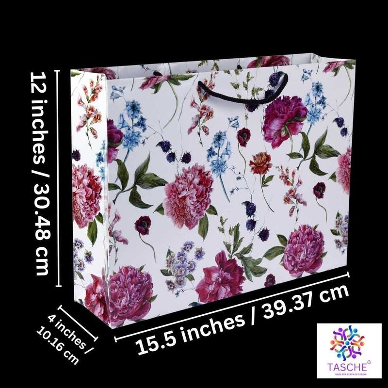 TASCHE حقيبة تصميم أليكيا من TASCHE للهدايا التذكارية، هدايا صغيرة، حفلات الزفاف، أعياد الميلاد، هدايا العطلات (الحجم 12 × 15.5 × 4 بوصة | عبوة من 25) - Image 4