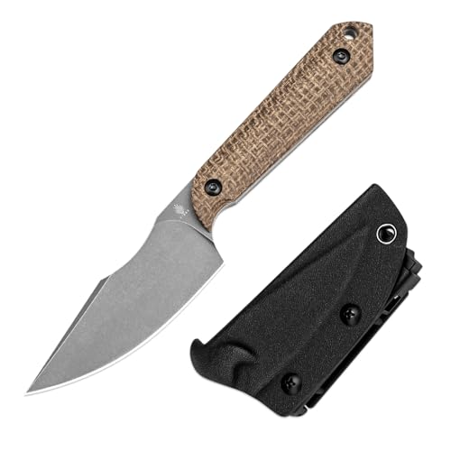 Kizer Mini Harpoon Fixed Blade Knife with Sheath, 3V Blade Hunting Knife with Micarta Handle, Camping Fixed Blade Small EDC Knives for Hiking, Survival 1040SM1 - Image 1