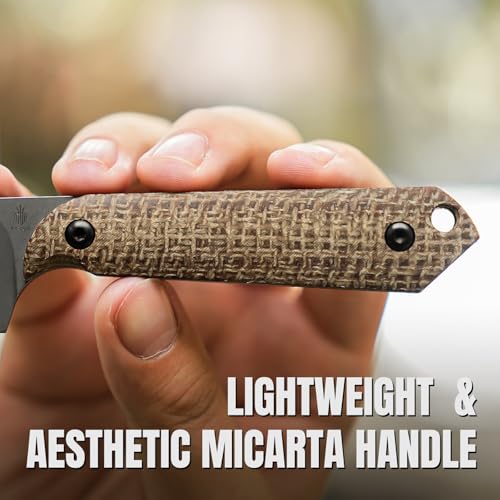 Kizer Mini Harpoon Fixed Blade Knife with Sheath, 3V Blade Hunting Knife with Micarta Handle, Camping Fixed Blade Small EDC Knives for Hiking, Survival 1040SM1 - Image 3