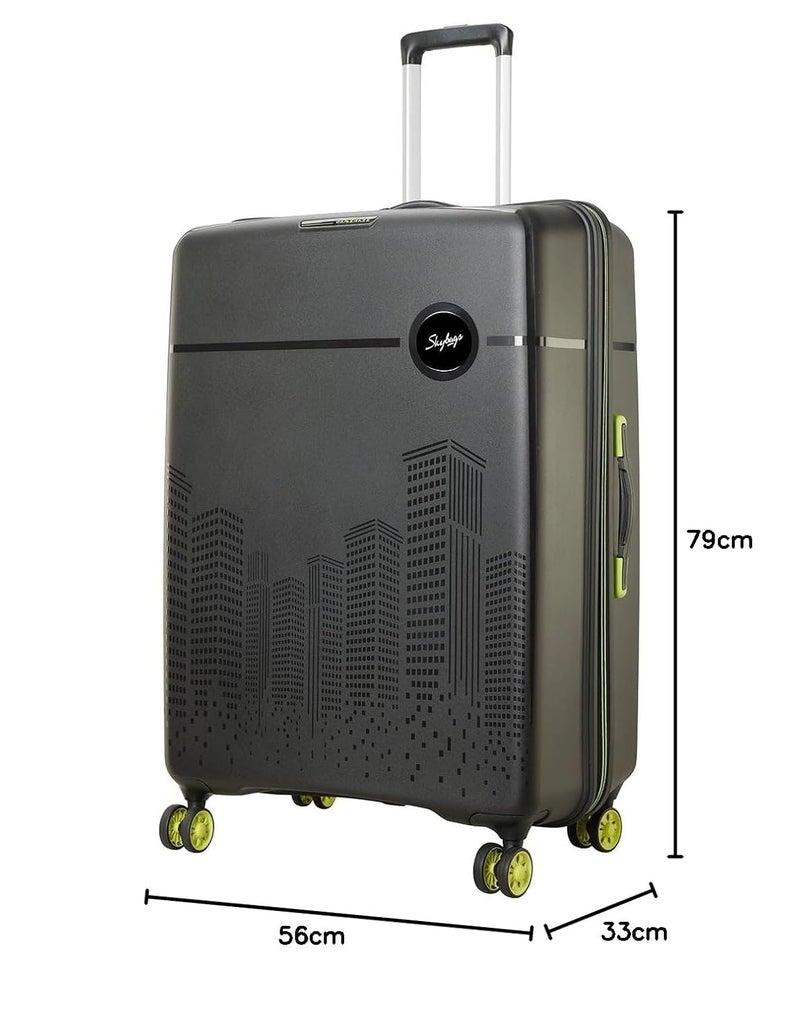 Skybags Polypropylene (Pp) Set of 3 (Small, Medium & Large) Hardshell Suitcase (57+67+79 Cm) | Luggage with 8 Spinner Wheel,TSA Lock,3D Print with Spacious Interior Luggage (Black, Set of 3) - Image 5