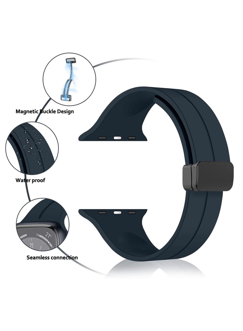 DUSALA for Apple Watch Band 45mm 49mm Quick Release - Skin-Friendly Soft Silicone Sport Watch Band for Men Women, Magnetic Folding Clasp Silicone Strap - Image 2