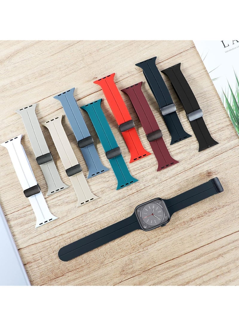 DUSALA for Apple Watch Band 45mm 49mm Quick Release - Skin-Friendly Soft Silicone Sport Watch Band for Men Women, Magnetic Folding Clasp Silicone Strap - Image 4