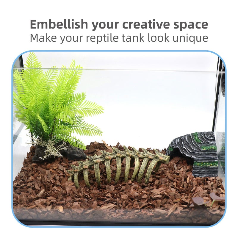 relaqcc Aquarium Skull Animal Skeletons, Reptile Tank Accessories, Fish Tank Decorations for Amphibians, Betta Fish, Shrimp, Hermit Crab, Leopard Gecko - Image 3