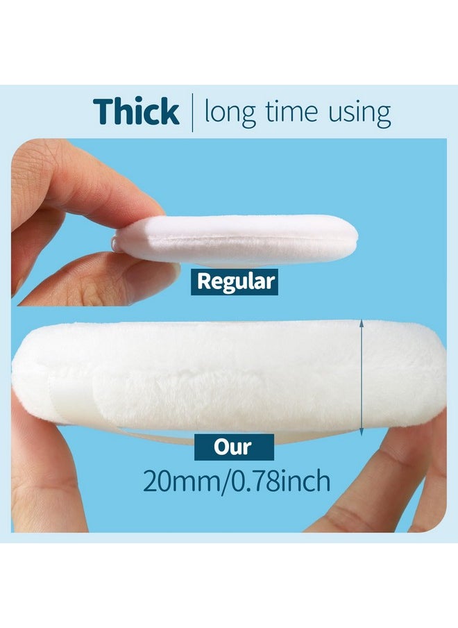 Teenitor - Teenitor 2pcs Powder Puff, 4.13 Inch Powder Puff for Body Powder, Body Powder Puff Large Powder Puff Loose Powder Puffs Soft Velour Body Powder Puff and Container White - Image 1