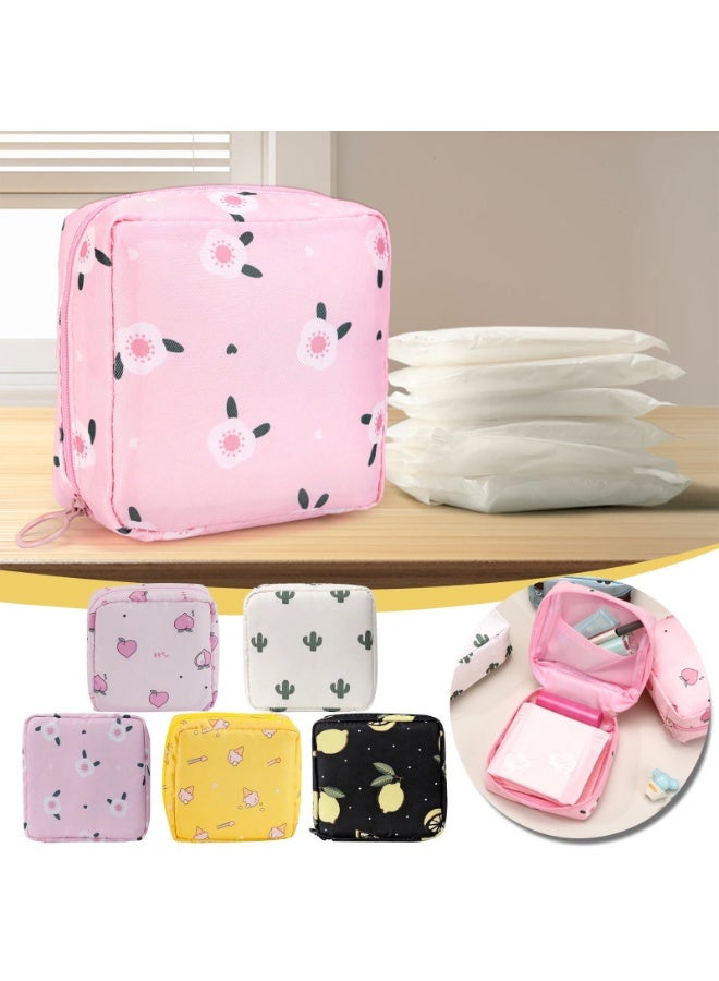 حقيبة تخزين فوط صحية صغيرة محمولة وحقيبة تخزين فوط الرضاعة، حقيبة الدورة الشهرية سهلة السفر، حقيبة مكياج صغيرة ومحفظة عملات معدنية بسحاب للنساء والفتيات المراهقات - Image 5