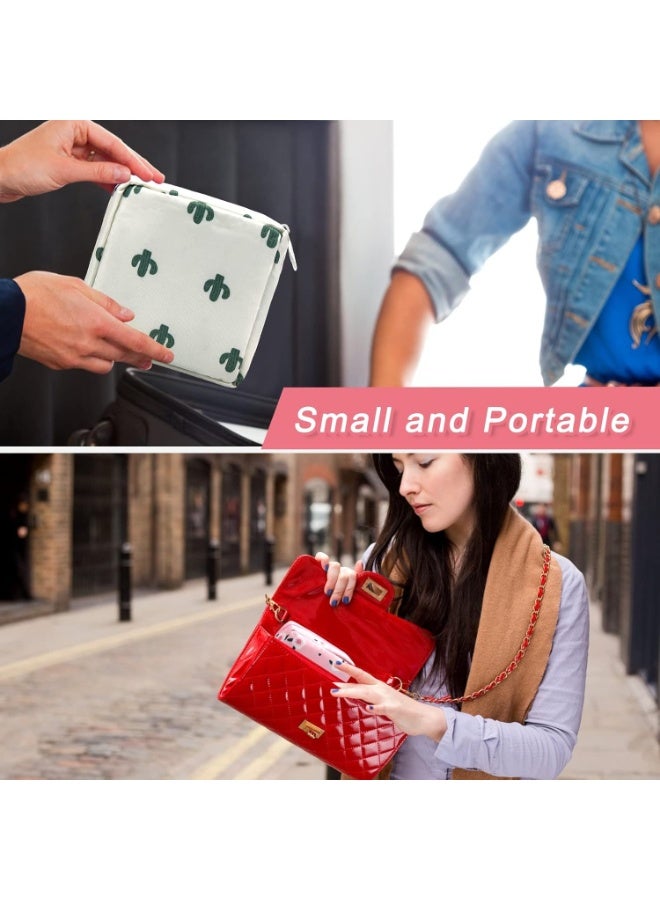 حقيبة تخزين فوط صحية صغيرة محمولة وحقيبة تخزين فوط الرضاعة، حقيبة الدورة الشهرية سهلة السفر، حقيبة مكياج صغيرة ومحفظة عملات معدنية بسحاب للنساء والفتيات المراهقات - Image 4