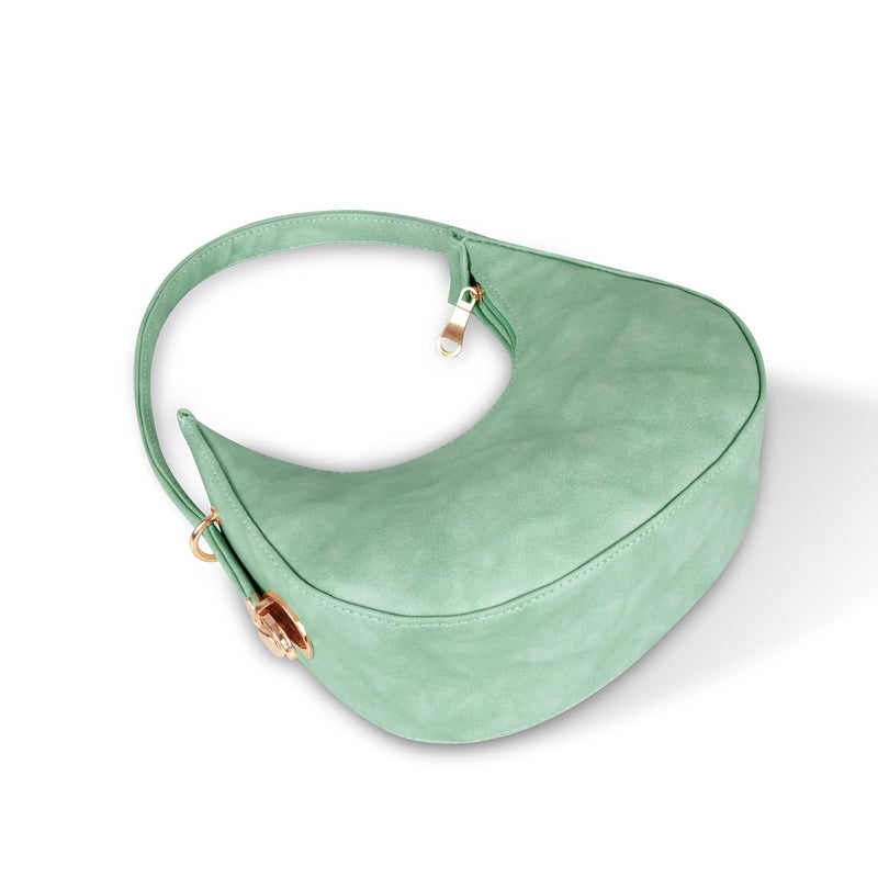 Nyfee Half Moon Hobo Bag with Detachable Long Strap,Faux Leather,Trendy,Stylish & Durable Women's Shoulder Bag - Image 2