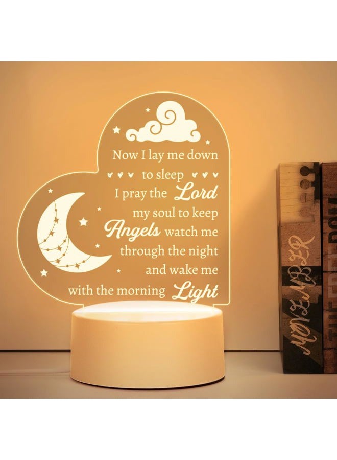Hakumata Baptism Gifts for Girl Boy, Nursery Decor Night Light Gifts for Bedtime Prayer, Baby Christening Gifts for Boys Girls, Dedication Gifts Baptismal Gifts Birthday Gifts for Kids, Baptism Decorations - Image 1