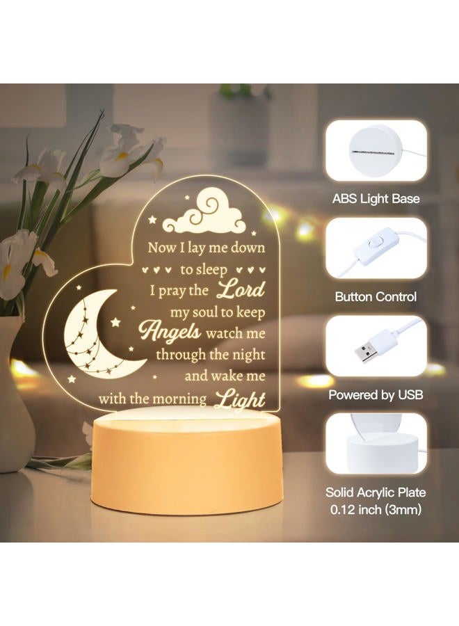 Hakumata Baptism Gifts for Girl Boy, Nursery Decor Night Light Gifts for Bedtime Prayer, Baby Christening Gifts for Boys Girls, Dedication Gifts Baptismal Gifts Birthday Gifts for Kids, Baptism Decorations - Image 4