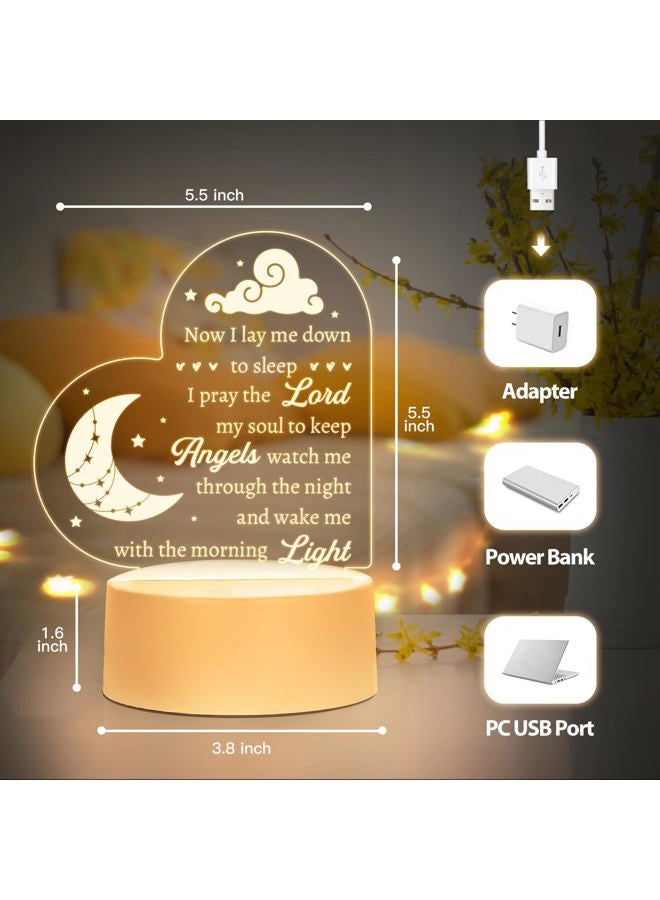 Hakumata Baptism Gifts for Girl Boy, Nursery Decor Night Light Gifts for Bedtime Prayer, Baby Christening Gifts for Boys Girls, Dedication Gifts Baptismal Gifts Birthday Gifts for Kids, Baptism Decorations - Image 5