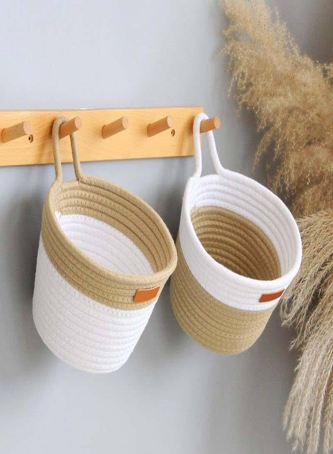 BOBBINY Simple Wall Mounted Hanging Cotton Rope Storage Organizer Fruit Basket 20.5X15.5 CM (Pair) - Image 4