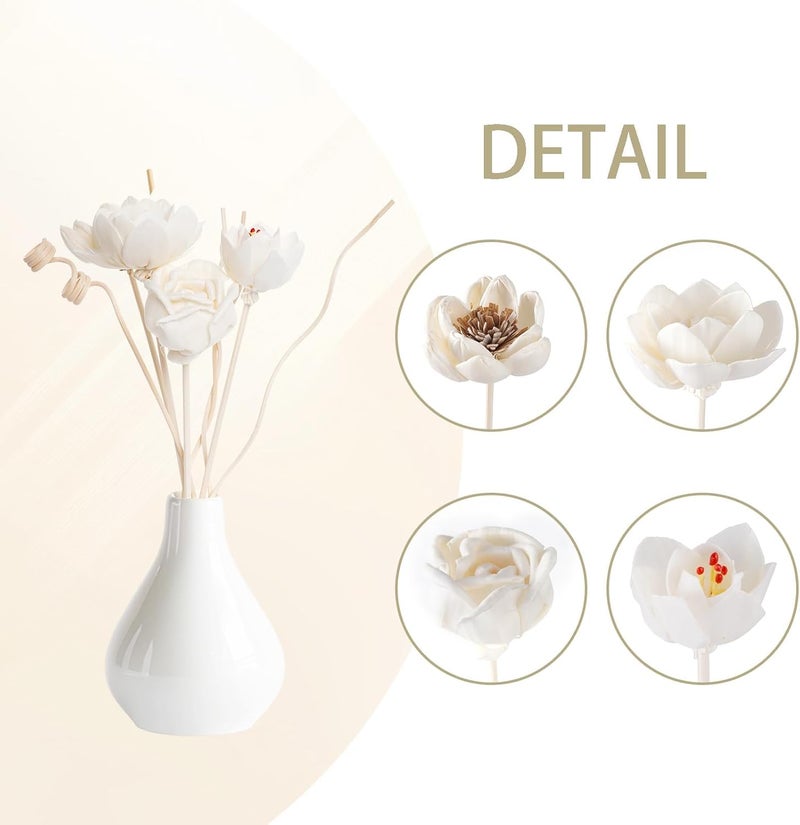 Excefore 14 Pcs Reed Diffuser Set, Reed Diffuser Sticks Flowers, Reed Diffuser Flower for Home Decor and Bathroom Decor, Aromatherapy,Luxury Scented for Home - Image 4