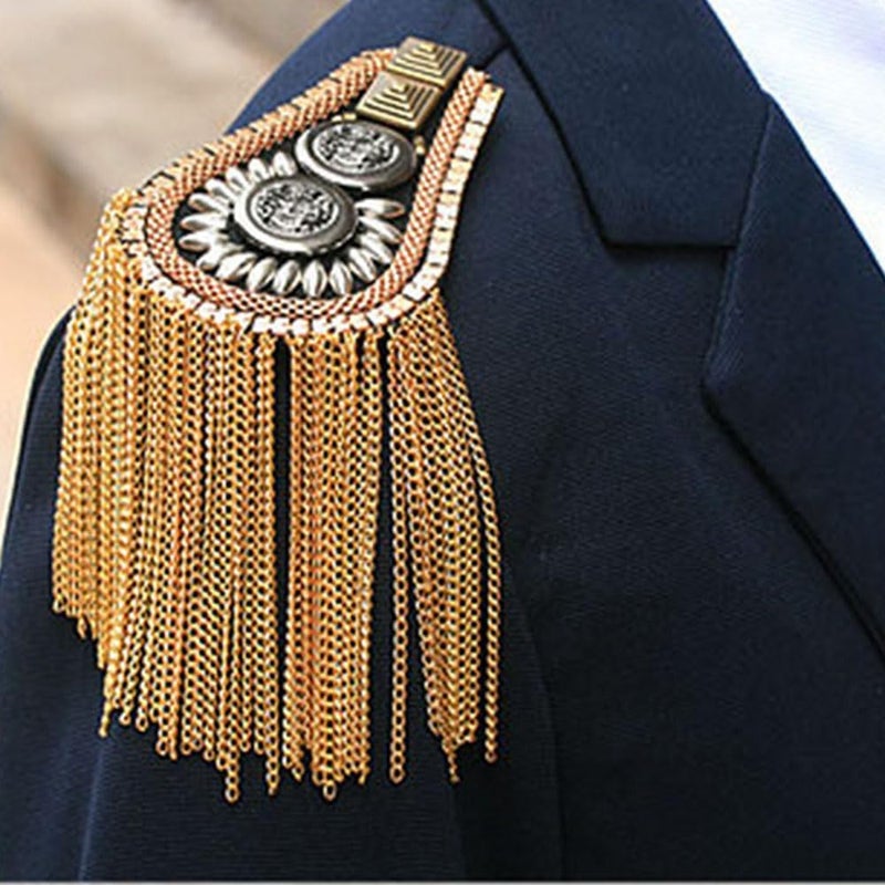 Zthread 1 Pair Blazer Epaulet/Kpop Fringed/Tassel Metal Punk Shoulder Epaulette/Dpikes Brooch for Men Women 3 Colors Options - Image 5