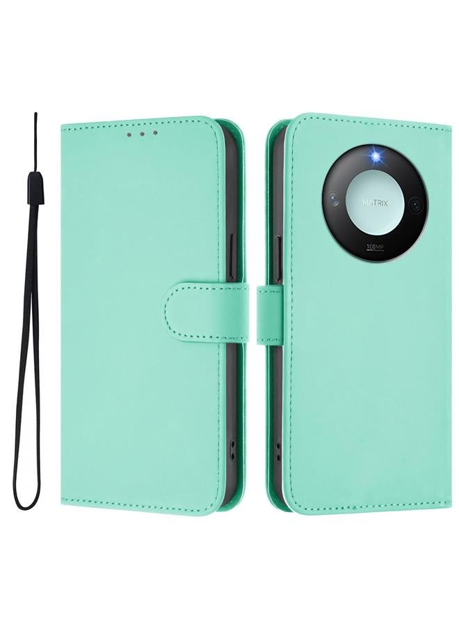 S-TOP Case For Honor X9c Smart Global Skin Feel Solid Color Leather Phone Case with Lanyard - Image 2