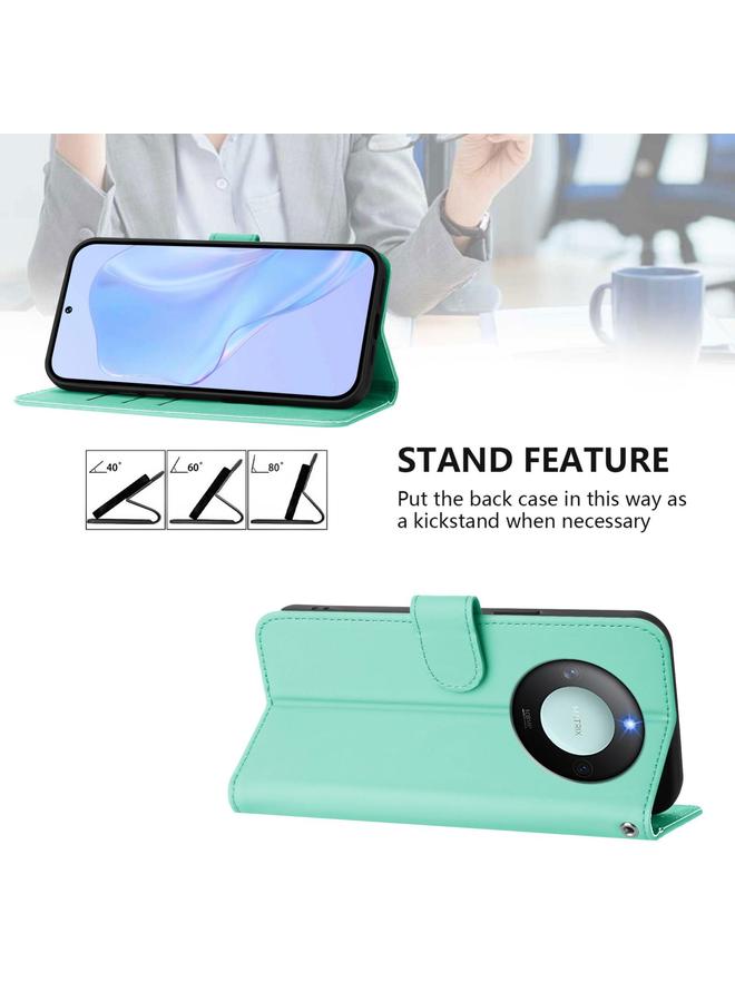 S-TOP Case For Honor X9c Smart Global Skin Feel Solid Color Leather Phone Case with Lanyard - Image 3