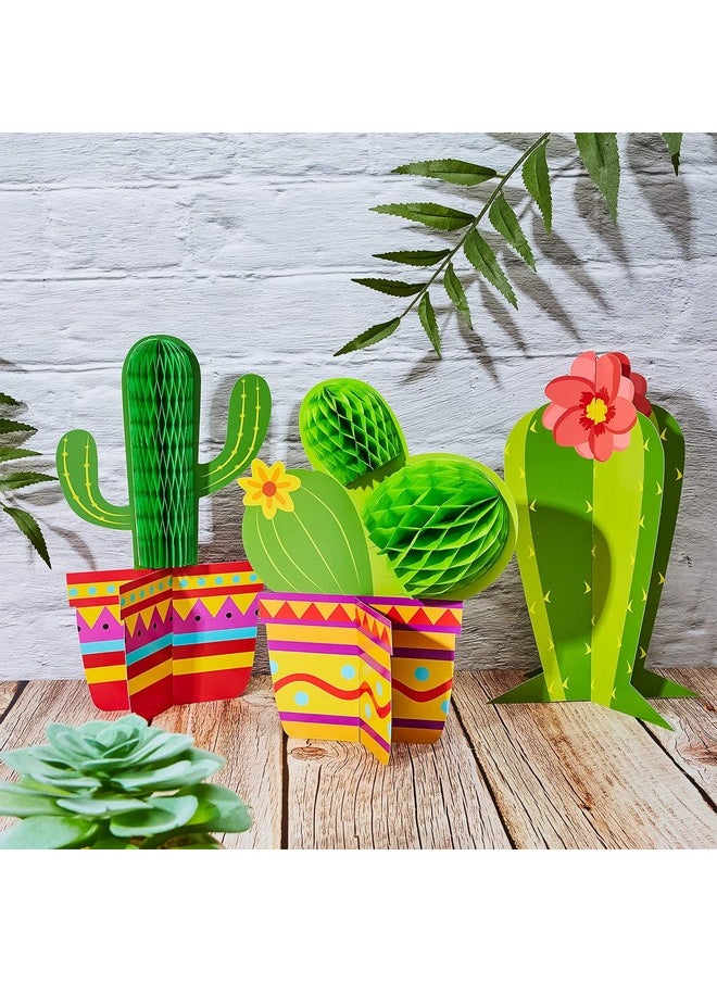 Gejoy 6 Pieces Cactus Party Decorations Kit Includes 4 Pieces Cactus Honeycomb Table Centerpieces And 2 Pieces Cactus Paper Cutouts For Fiesta Cinco De Mayo Mexican Theme Party Birthday Baby Shower  - Image 5